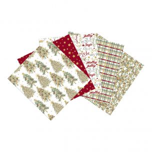 Shimmer and Sparkle Themed Pack of 5 Cotton Fat Quarters Sewing Online FE0103