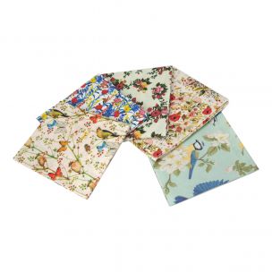 Watercolour Birds Themed Pack of 5 Cotton Fat Quarters Sewing Online FA211