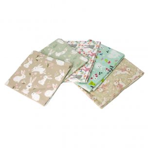 Hop To It Themed Pack of 5 Cotton Fat Quarters Sewing Online FA222