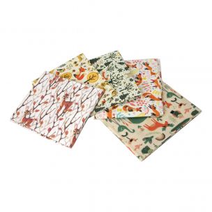 Woodland Friends Themed Pack of 5 Cotton Fat Quarters Sewing Online FA223
