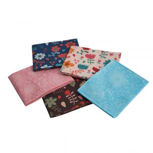 Floral Cartoon Themed Pack of 5 Cotton Fat Quarters Sewing Online FA243