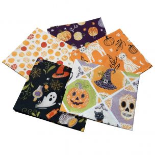 Too Cute To Spook Halloween Design Fat Quarter Bundle-Pack of 5 Cotton Fat Quarters Sewing Online FE0141