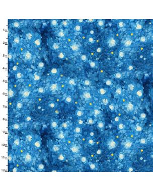Cotton Craft Fabric 110cm wide x 1m C'est Magnifique Collection-Starry Night Sewing Online 22923-BLU