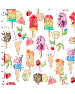 Cotton Craft Fabric 110cm wide x 1m Sweet Summertime Collection-Summertime Sweets Sewing Online 22948-WHT
