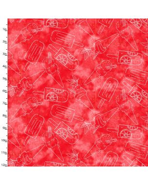 Cotton Craft Fabric 110cm wide x 1m Sweet Summertime Collection-Popsicle Texture Sewing Online 22950-RED