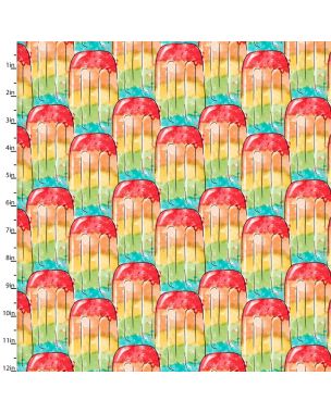 Cotton Craft Fabric 110cm wide x 1m Sweet Summertime Collection-Rainbow Pop Sewing Online 22951-MLT