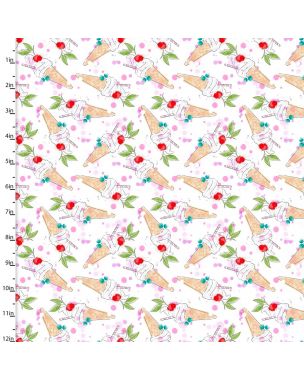 Cotton Craft Fabric 110cm wide x 1m Sweet Summertime Collection-Ice Cream You Scream Sewing Online 22955-WHT