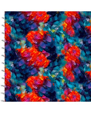 Cotton Craft Fabric 110cm wide x 1m Hummingbird Bouquet Collection-Flutter Texture Sewing Online 22959-MLT
