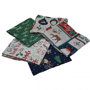 Believe Christmas Fat Quarter Bundle-Pack of 5 Cotton Fat Quarters Sewing Online FE0121