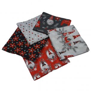 Hanging with my Gnomies Christmas Fat Quarter Bundle-Pack of 5 Cotton Fat Quarters Sewing Online FE0122