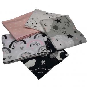 Don't Forget to Dream Brushed Cotton Fat Quarter Bundle-Pack of 5 Brushed Cotton Fat Quarters Sewing Online FE0132
