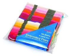 Embroidery Thread 100 Pack: Assorted Colours Craft Factory FLOSS100