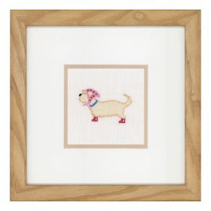 Counted Cross Stitch Kit: Dog in Scarf (Linen) Lanarte PN-0148261