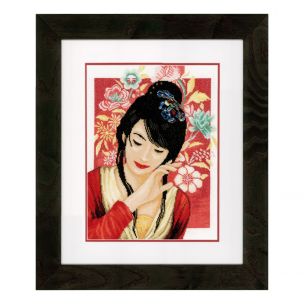 Counted Cross Stitch Kit: Asian Flower Girl (Evenweave) Lanarte PN-0149999