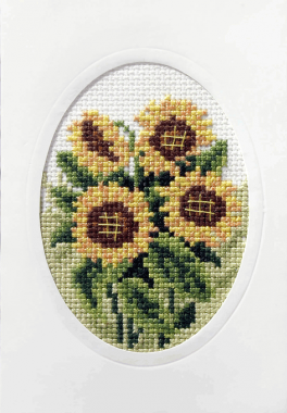 Cross Stitch Card Sunflowers Orchidea ORC-6099