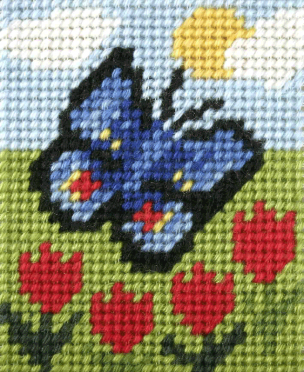 Embroidery Kit Butterfly And Tulips Orchidea ORC-9723