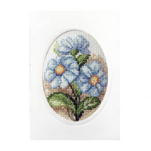 Cross Stitch Card: Blue Flowers Orchidea ORC-6162