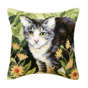 Cross Stitch Cushion Kit: Large: Cat Orchidea ORC-9048