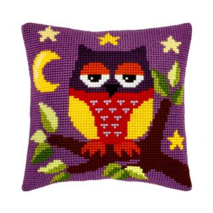 Cross Stitch Cushion Kit: Large: Owl Orchidea ORC-9278
