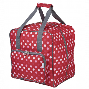 Large Overlocker Bag Red Polka Dot | 38 x 36 x 33cm | Carry Bag for Janome, Brother, Singer, Bernina and Most Overlockers Sew Stylish PT650-RED-POLKA