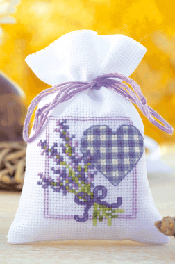 Counted Cross Stitch Kit Pot Pourri Bag Lavender Heart Vervaco PN-0143680