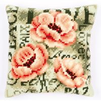 Cross Stitch Cushion Poppy 2 Vervaco PN-0144839