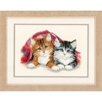 Counted Cross Stitch Kit Kitten Under Rug Vervaco PN-0145022