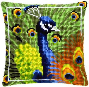 Cross Stitch Cushion Peacock Vervaco PN-0145700