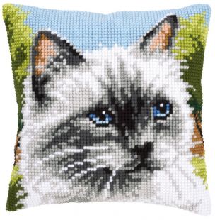 Cross Stitch Cushion Siamese Cat Vervaco PN-0146067