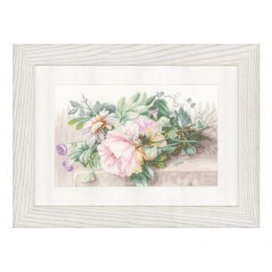 Lanarte PN-0147588 Still Life With Peonies And Morning Glory Counted Cross Stitch Kit Lanarte PN-0147588