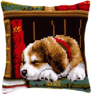 Cross Stitch Cushion Dog Sleeping Vervaco PN-0148118