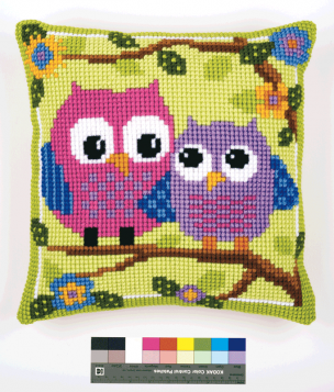 Cross Stitch Cushion Owls Vervaco PN-0021540