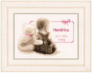 Counted Cross Stitch Birth Record Cuddle Teddy Vervaco PN-0021672