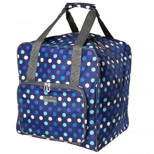 Large Overlocker Bag Navy Polka Dot | 38 x 36 x 33cm | Carry Bag for Janome, Brother, Singer, Bernina and Most Overlockers Sew Stylish PT650-NAVY-POLKA