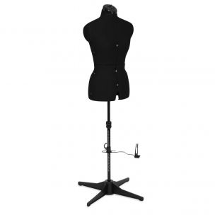Adjustable Dressmakers Dummy in Black Fabric with Hem Marker, Dress Form Sizes 10 to 22, Pin, Measure, Fit and Display your Clothes on this Tailors Dummy Sewing Online 02381---Black