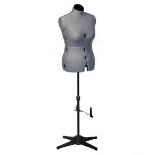 Adjustable Dressmakers Dummy in Grey Fabric with Hem Marker, Dress Form Size 16 to 22, Pin, Measure, Fit and Display your Clothes on this Tailors Dummy Sewing Online SW151-GREY