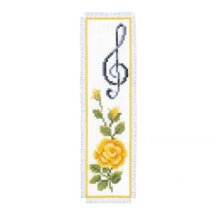 Counted Cross Stitch: Bookmark: Rose & Treble Clef Vervaco PN-0003137