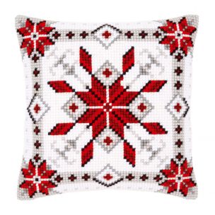 Printed Cross Stitch Cushion: Snow Crystal I Vervaco PN-0146119