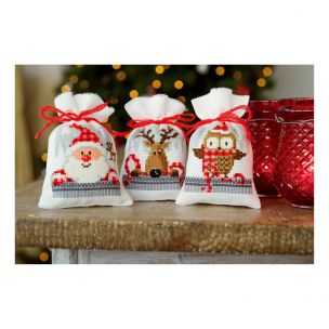 Counted Cross Stitch Pot-Pourri Bag Kits: Christmas Buddies Vervaco PN-0149462