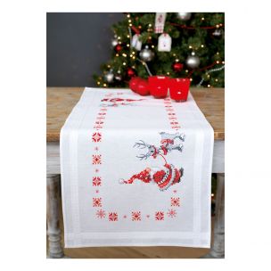Embroidery Table Runner: Christmas Elves Vervaco PN-0150617