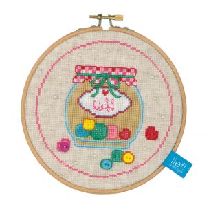 Counted Cross Stitch Kit: Button Jar Vervaco PN-0150923
