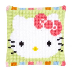 Printed Cross Stitch Cushion: Hello Kitty In Pastel Vervaco PN-0153796