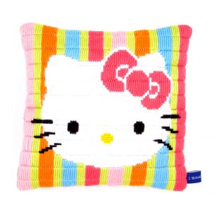 Long Stitch Cushion: Hello Kitty Striped Vervaco PN-0153797