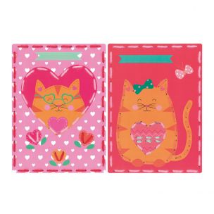 Embroidery Cards: Cat with Hearts (Set of 2) Vervaco PN-0157039